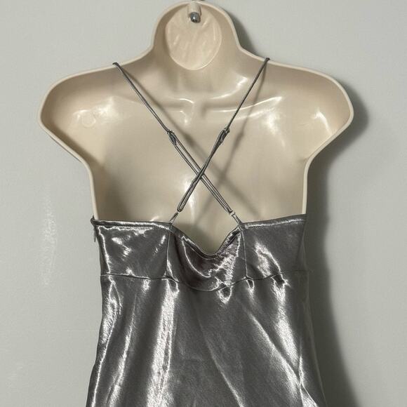 NWT Madewell The Layton Midi Slip Dress in Metallic Recycled‎ Satin Size 2 - Picture 8 of 16